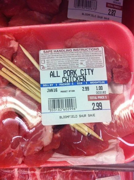 City chicken, a dish from United States