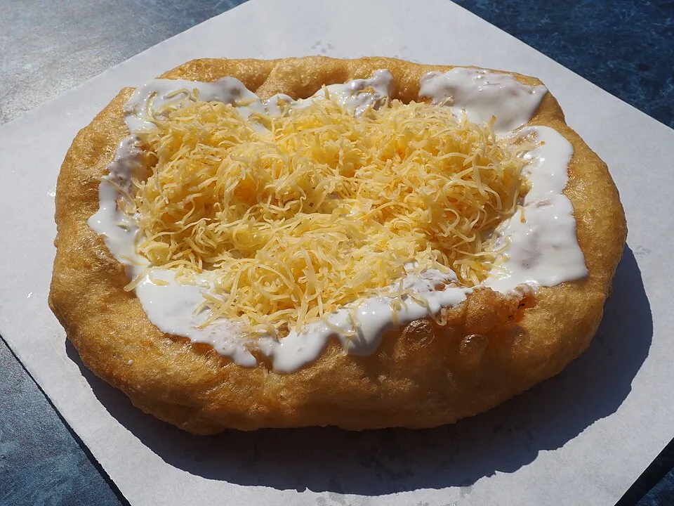 lángos, a dish from Hungary
