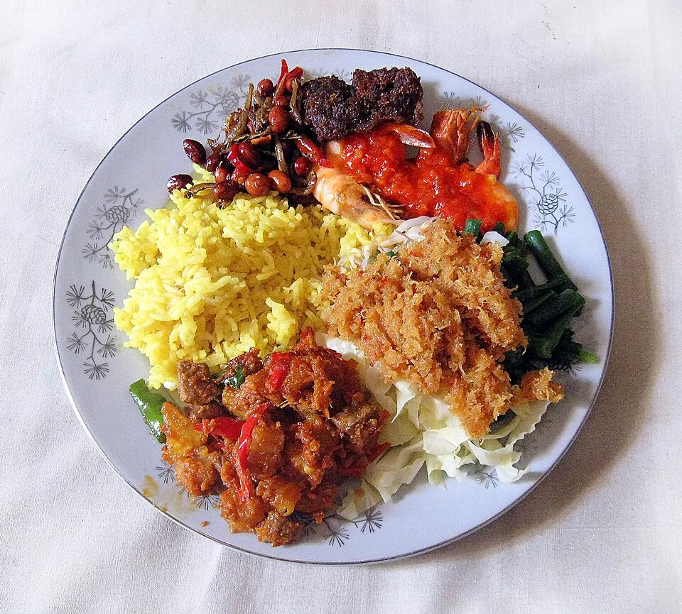 nasi kuning, a dish from Indonesia