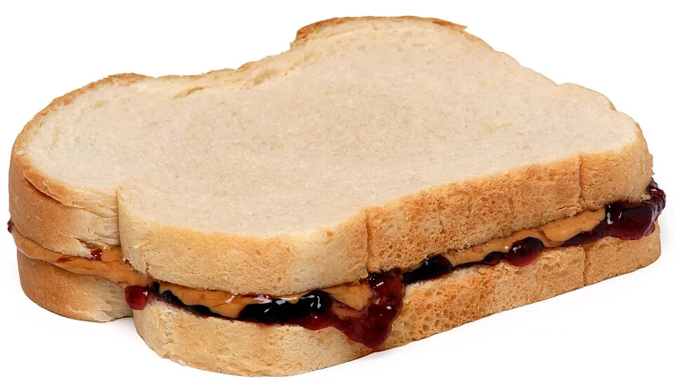 peanut butter and jelly sandwich, a dish from United States
