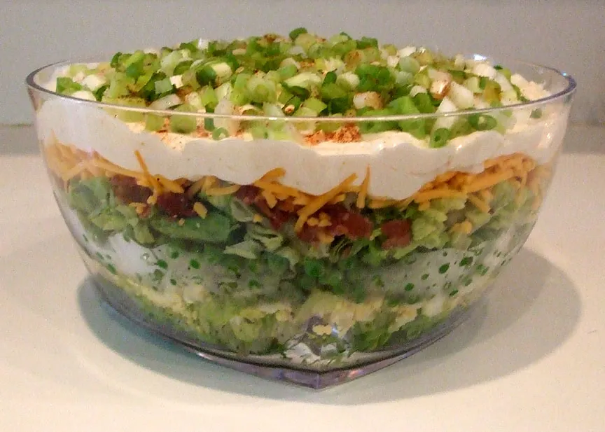 seven-layer salad, a dish from United States