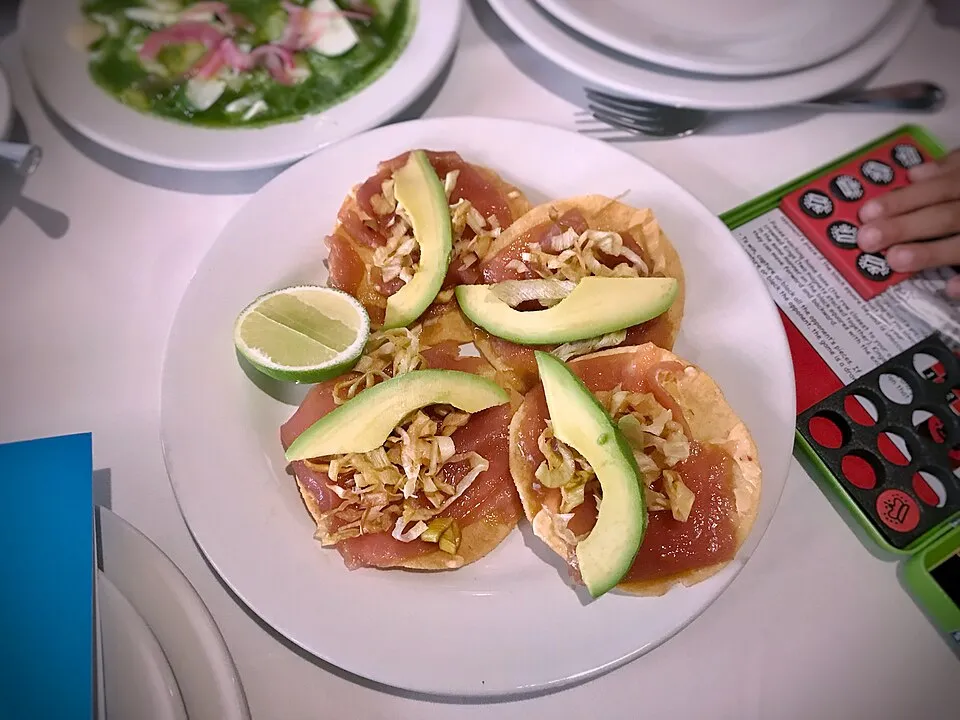 tostada, a dish from Mexico